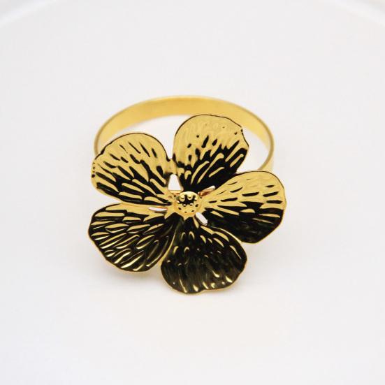 6 шт. Кольца для салфеток в виде цветов, Металлические держатели для салфеток, Серебряные, Золотые кольца для салфеток в виде цветов с текстурированными лепестками для обеденного стола, Свадебной вечеринки