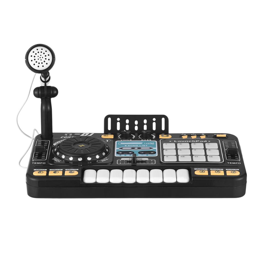 DJ-контроллер для детей, DJ-проигрыватель, электронная клавиатура, Bluetooth-микшер, регулируемый микрофон, динамическая подсветка.