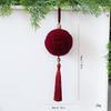 Новый flocked рождественский сценический орнамент: Неправильный шарик с кисточками для украшения елки