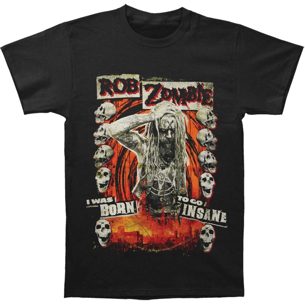 Мужская футболка Rob Zombie Born To Go Insane, приталенная, X-Large, черная