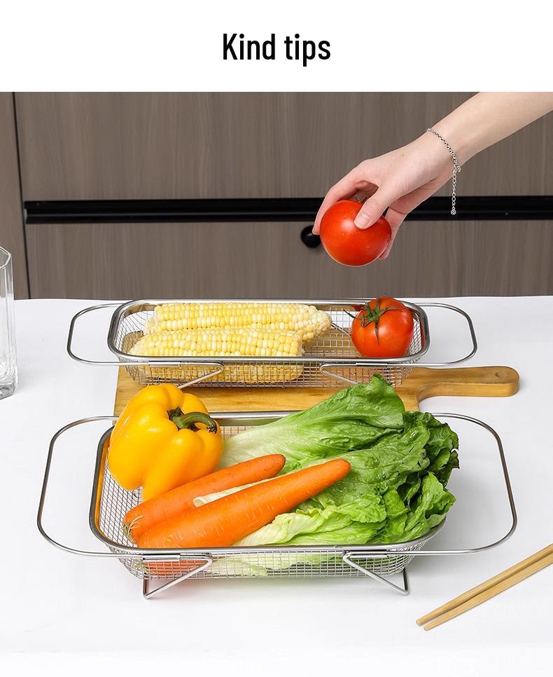 Телескопическая кухонная мойка, таз для мытья овощей и многофункциональная сушилка для посуды