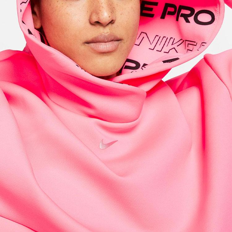 Nike Сплошной принт логотипа и графический пуловер с капюшоном, толстовка с длинными рукавами, женские топы, розовый CJ3592-679