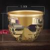 Brass Rice Jar: Home Decoration Treasure Basin with Hundred Blessings Couplet