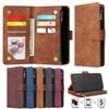 Business Retro 6 Card Slots Flip PU Leather Wallet Pocket Cover Phone Case for iPhone Samsung Huawei