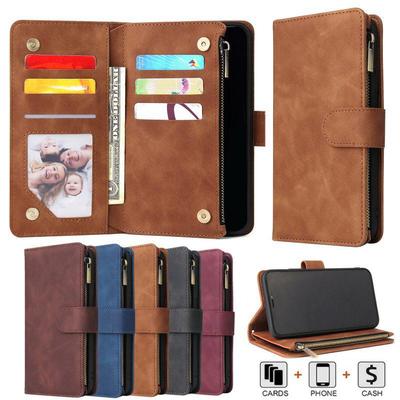 Бизнес Ретро 6 слотов для карт флип-бумажник из искусственной кожи карманный чехол для телефона для iPhone Samsung Huawei
