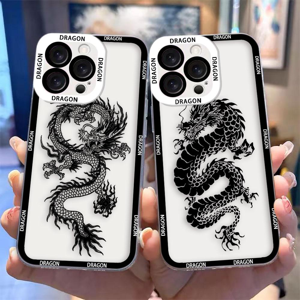 Чехол для телефона с рисунком дракона в стиле туши для Realme 15 5 6 7 7I 8 8I 9 9I 10 11 12 NOTE 70 C75 C71 C67 C65 C55 C53 C35 C33 Case