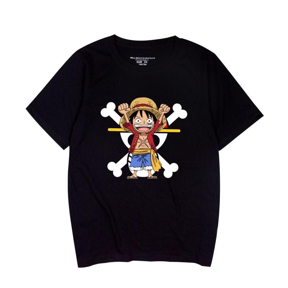 ONE PIECE Мультяшная Футболка Хип-Хоп Мужская Женская Аниме Принт Топ Футболки Харадзюку Футболки Модная Летняя Футболка