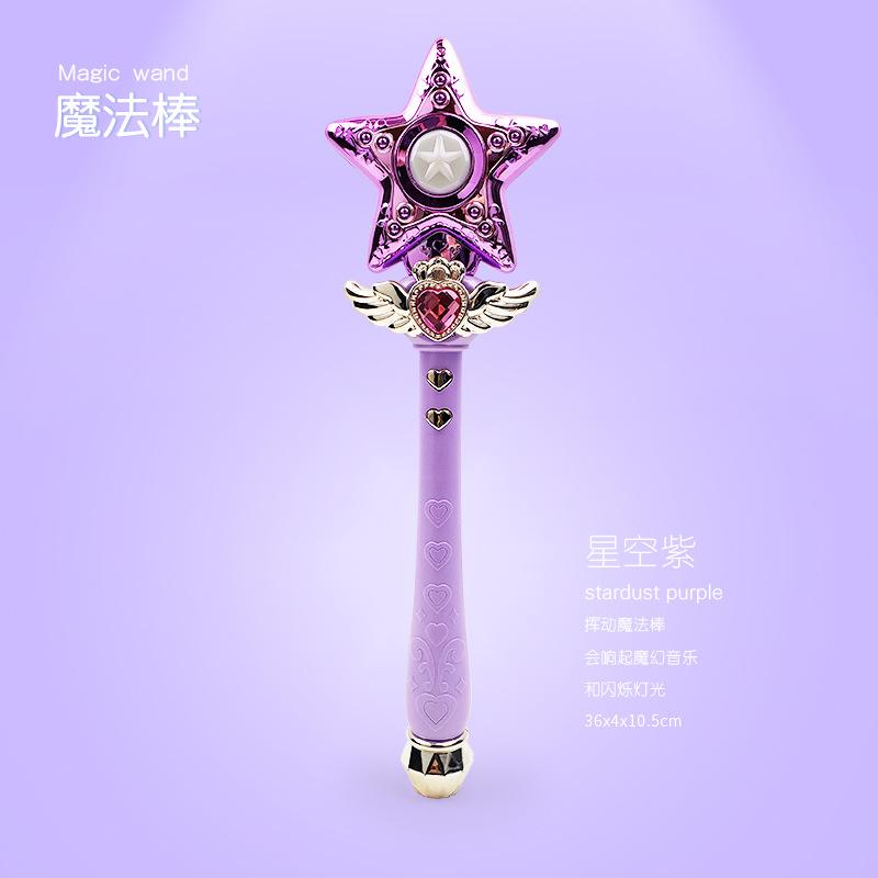 Lights Music Magic Wand Scepter Girl Toys Glitter Children'S Glowing Toys Moon Stars Fairy Stick