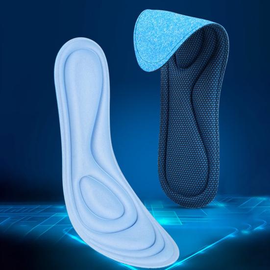 4D Memory Foam Orthopedic Insoles For Shoes Nano Antibacterial Deodorization Sweat Absorption Insert Sport Shoes Running Pads