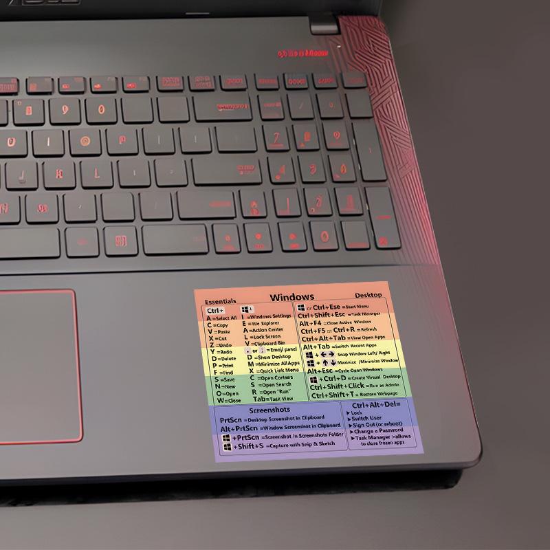Креативные наклейки со шорткатами для Windows Word/Excel, наклейки со шорткатами для клавиатуры ноутбука, без следов