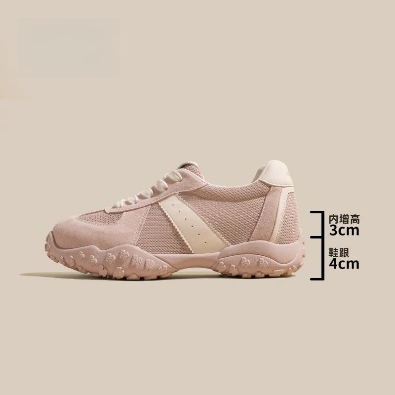 Ruoji increases the height within 7 cm, German training shoes for women's 2025 summer new soft-soled breathable mesh casual Forrest Gump shoes