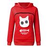 Kangaroo Pouch Cats Fish Print Long Sleeve  Hoodie Pets Holder Sweatshirt
