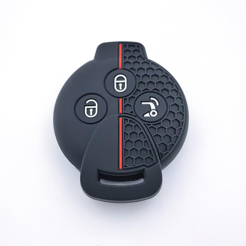 Car Silicone Remote Key Case Fob Shell Cover For Smart Fortwo City Coupe Cabrio Crossblade Roadster K Forfour 2007 -