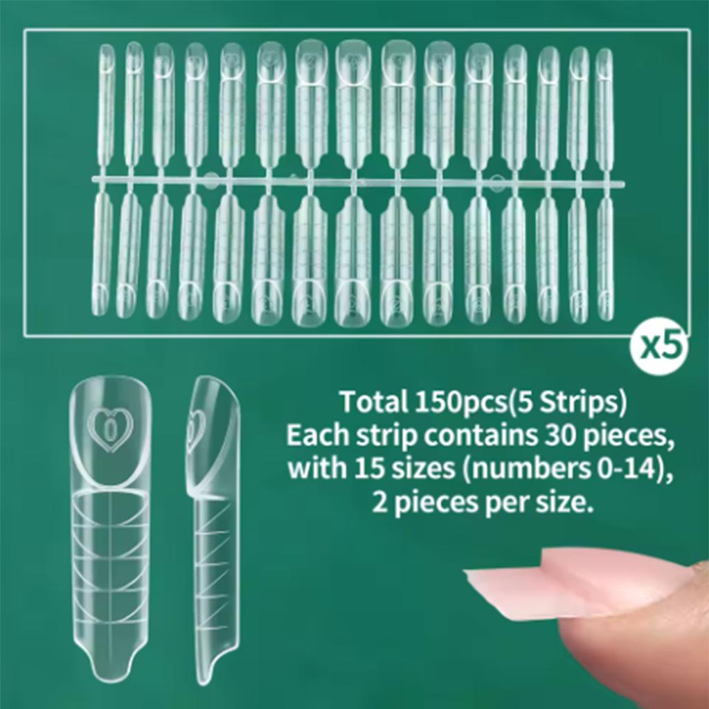 150 шт. Космические Французские Двухсторонние Формы для Маникюра 15 Размеров Прозрачные Многоразовые Формы для Наращивания Ногтей Гель Французский Тип Строитель DIY Салон
