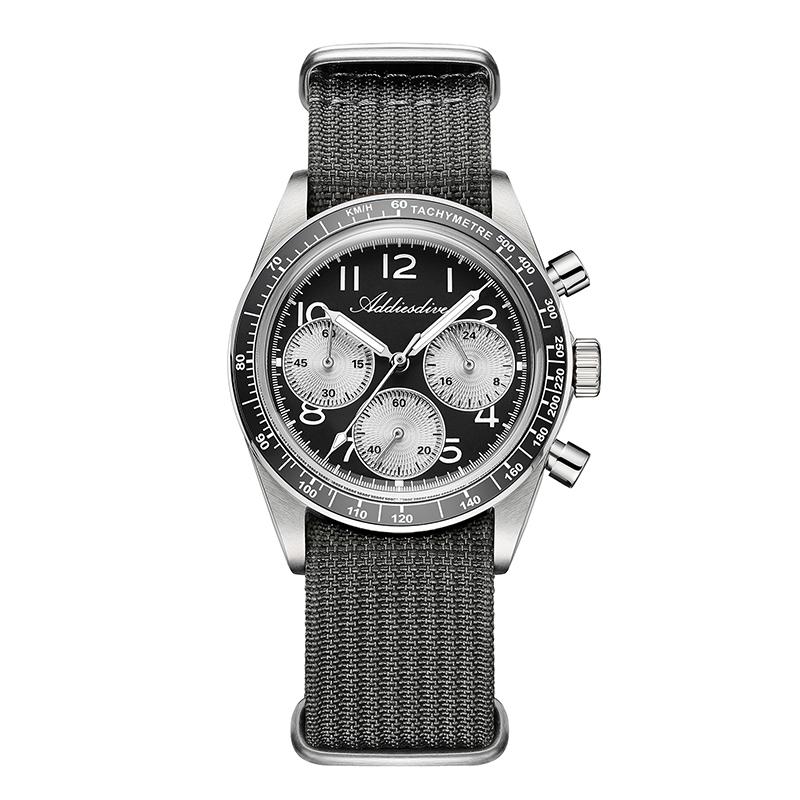 ADDIESDVIE New Stainless Steel Men Watch Ceramic Bezel Luminous Multifunctional Chronograph Quartz Watches AD2543 Man Clock