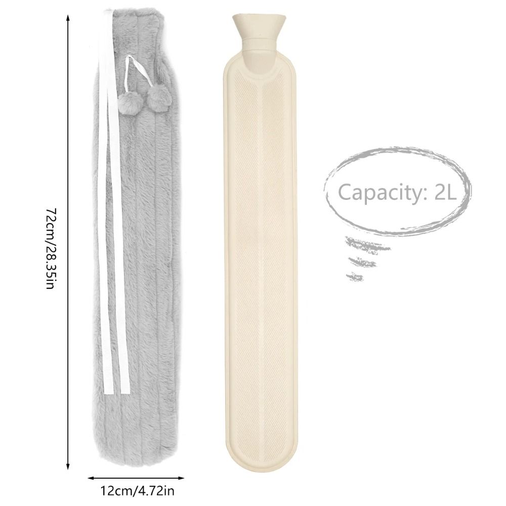 72cm Warm Water Bag Leak-proof Water-filled Waist Warmer Soft Long Hot Water Bottle Bag  Foot