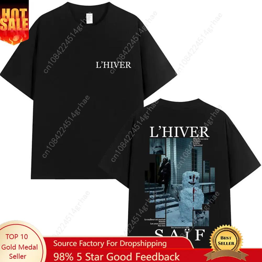 Rapper LHIVER Saif Album 2025 Graphic T Shirt Unisexs Gothic Hip Hop Short Sleeve Tshirts Vintage Cotton Tshirt Fans Streetwear