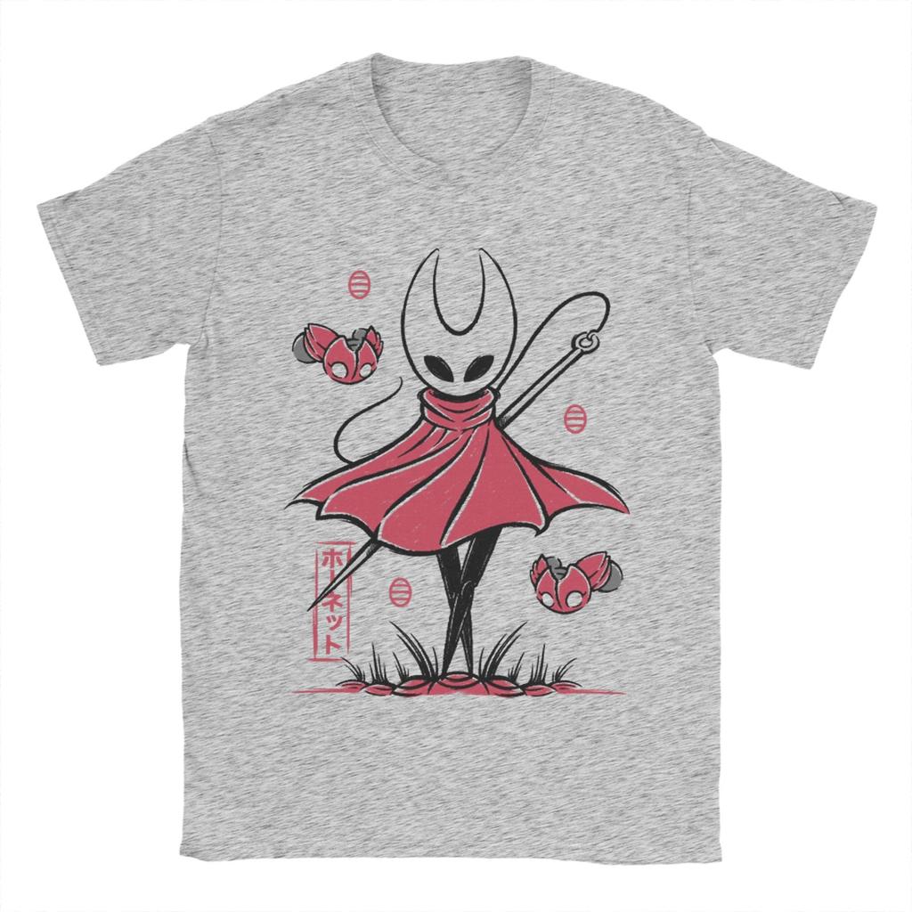 Vintage Hollow Knight Silksong Hornet T-Shirts for Men Round Collar Cotton T Shirts  Short Sleeve Tee Shirt Plus Size Clothes