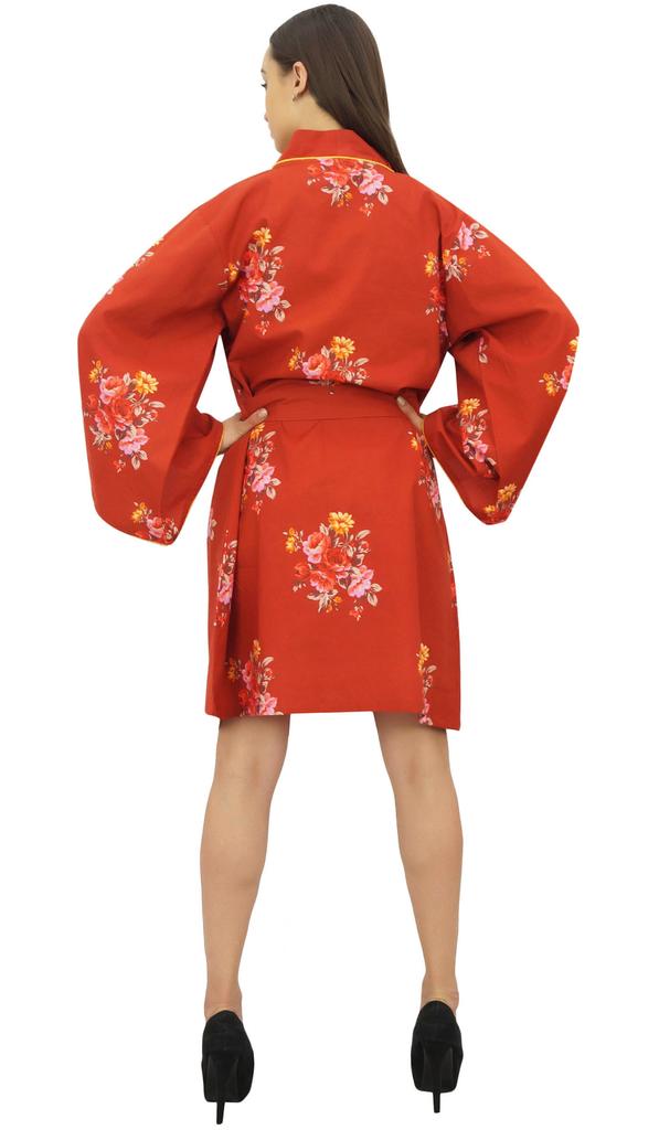 Bimba Женский цветочный принт, черное длинное кимоно для подружек невесты с поясом -