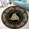 Круглый ковер с принтом viking vegvisir, красивый нескользящий ковер для гостиной, спальни, реквизит для фотосъемки, подарок на день рождения