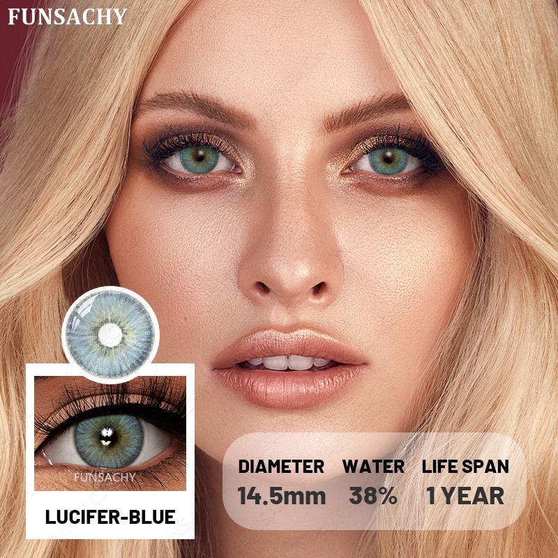 FUNSACHY 1 Pair Natural Blue Contact Lenses for Eyes Korean Fashion Color Eye Contacts Cosmetics Eye Makeup High Quality Lenses