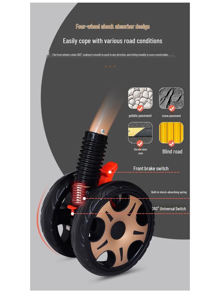 Легкая двухсторонняя детская коляска: Складной, Дизайн с высоким расположением люльки для сидения или лежания, Идеально подходит для новорожденных