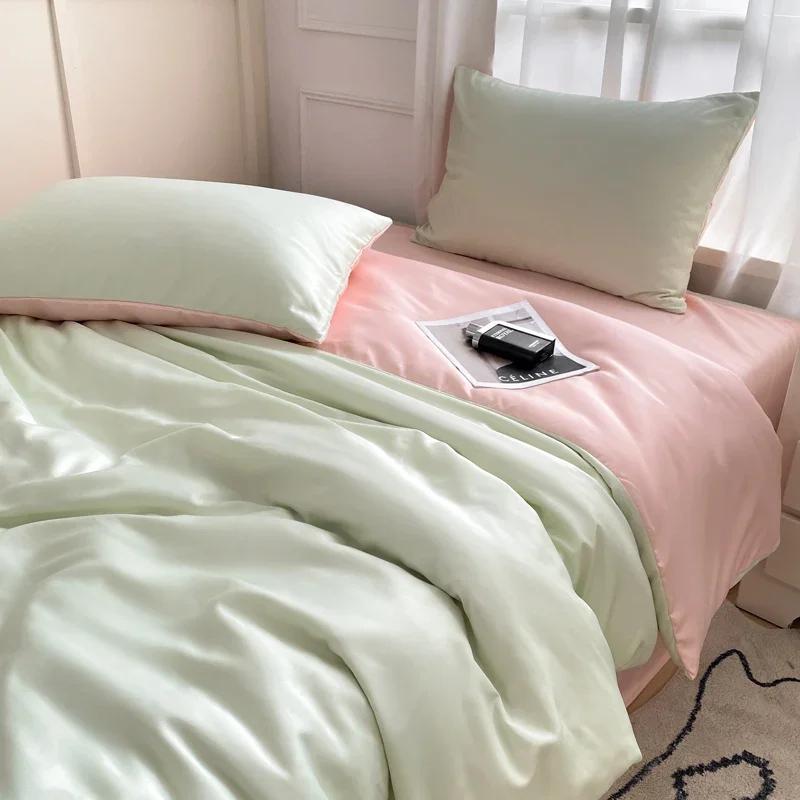 Nordic Bed Linen 100% Cotton Bedding Set with Sheet Duvet Cover Pillowcase Single Couple Bedsheet King Queen Double Twin Size