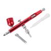 Dual Action Gravity Feed Airbrush Gun 0.3mm Spray Art Paint Tattoo Nail Tool Kit(Red)