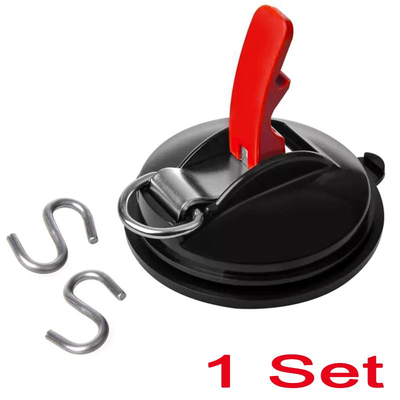 4Pcs Car Tent Suction Cups Buckle Side Round Triangular Awning Anchors Outdoor Camping Tent Suckers Anchor Securing Hook Black