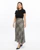 Women's Brown Leopard Patterned Satin Woven Skirt 2197/90