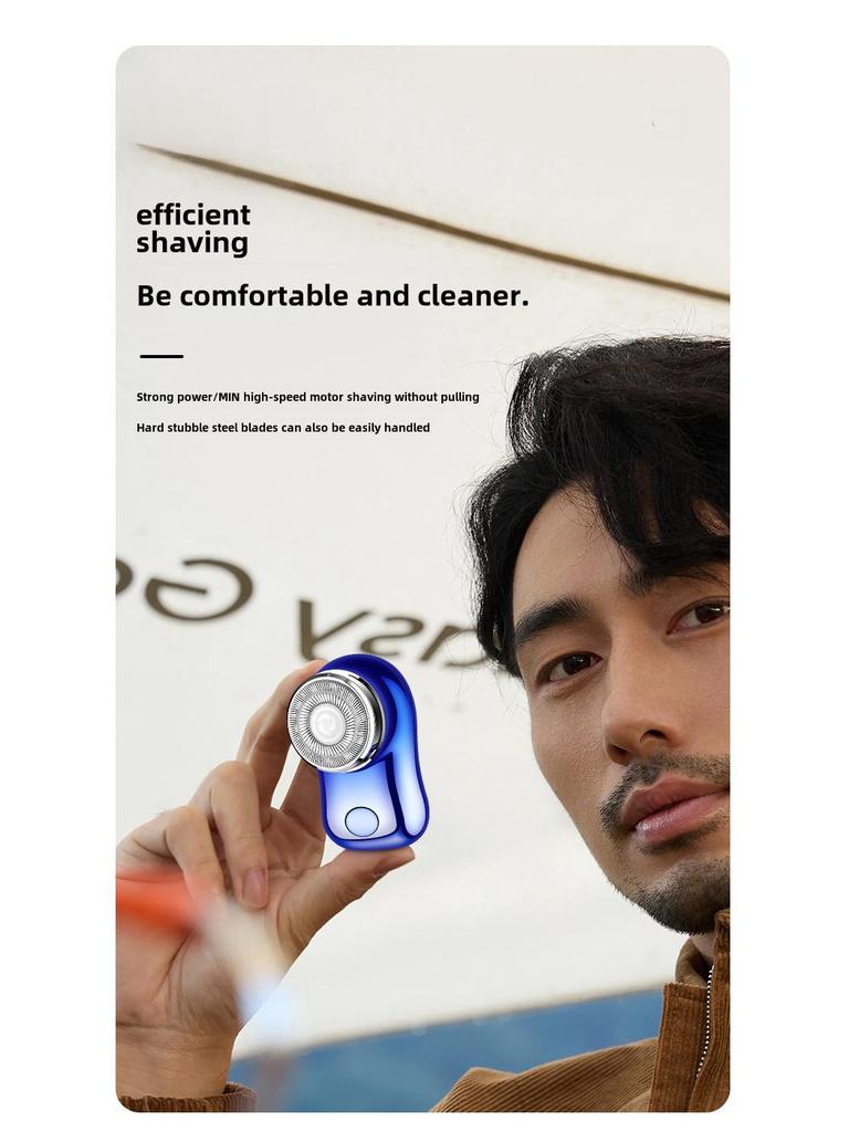 Модернизированная портативная бесшумная мини-электробритва - двойное кольцевое лезвие для мужчин