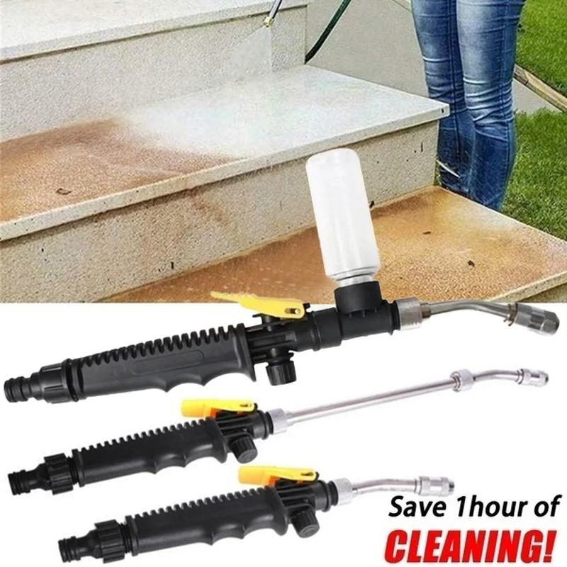 1 шт. Водяной пистолет высокого давления, распылительная насадка для мойки автомобиля, сада, чистки, бутылка 30/35/38/48 см с пеной