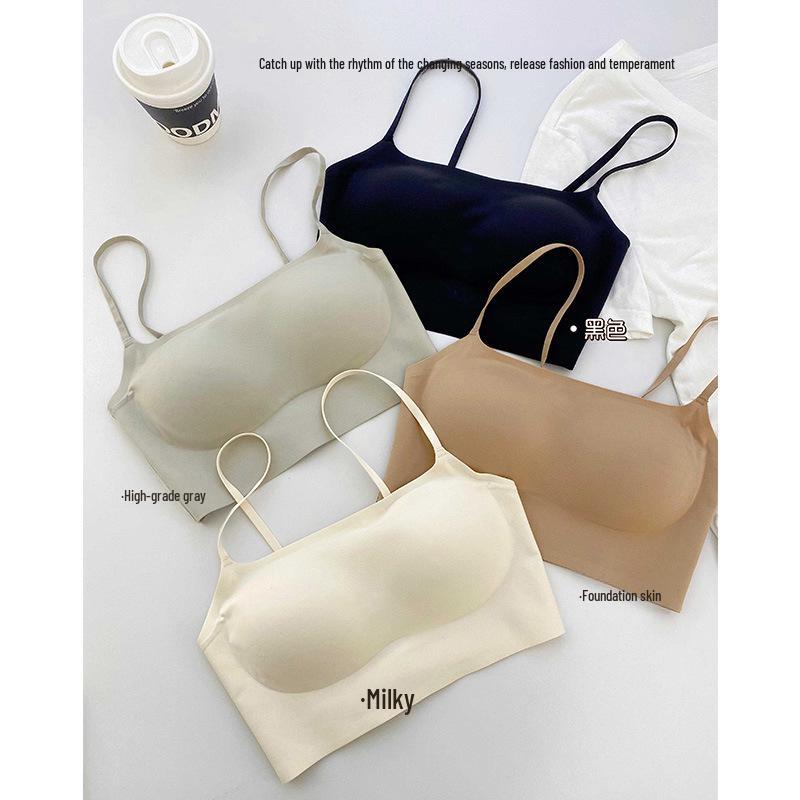 Seamless Gathered Sports Bra for Small-Chested Women - No Steel Ring, Upper Support, Side Coverage, Anti-Sagging, Anti-Exposure