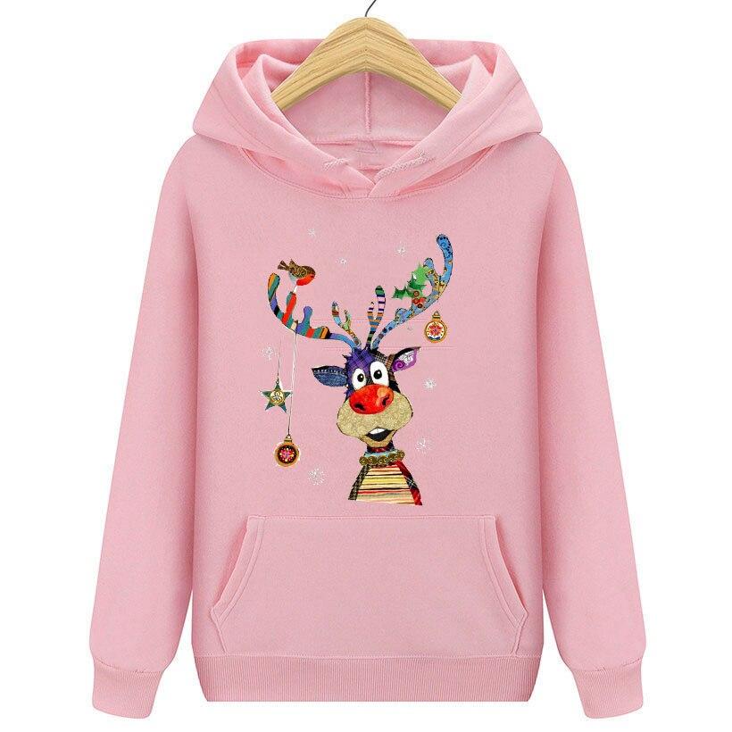 Kawaii Рождественский олень палевый принт толстовки для мужчин спортивный костюм аниме женская толстовка одежда с капюшоном