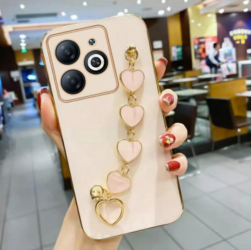 Чехол для телефона с ремешком на запястье для Infinix Hot 40 Pro 40i 30 30i 20 20S 12 Play 11S NFC 11 10 Smart 8 7, мягкий тонкий чехол-браслет