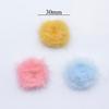 10Pcs 30mm Mink Plush Ball with Bottom Gasket for DIY Headwear Hair Clips Bow Accessories Handmade Baby Clothes Hat Shoes Decor