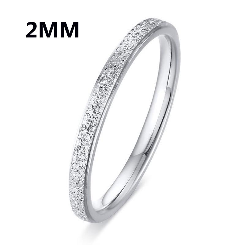 Модные матовые кольца-скрабы женские розовое золото/серебро кольцо на палец 2/4/6/8 мм мужские свадебные украшения простые из нержавеющей стали/разноцветные