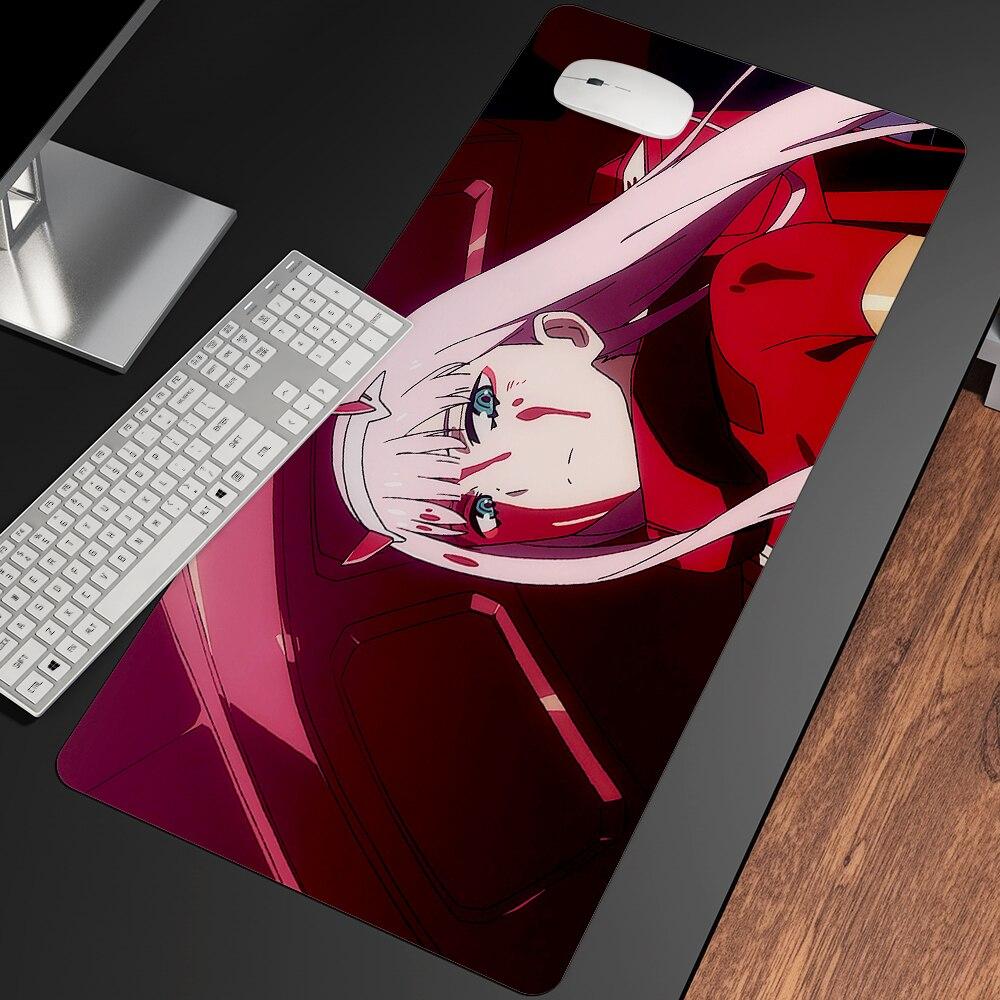 Сексуальный аниме «Дорогая в FranXX», офисные мыши, геймерские мягкие коврики для мыши с запирающимся краем, большой коврик для мыши, мультяшные офисные коврики для клавиатуры