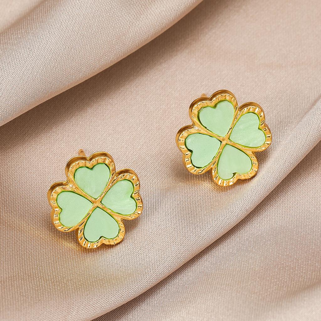 Four-Leaf Clover Women's Earrings Celebrity Temperament Simple Earrings Light Luxury Senior Sense Of Personality Versatile Earrings