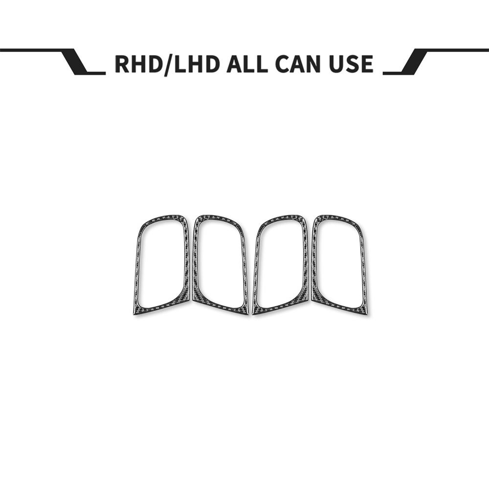 4x Carbon Fiber Interior Door Handle Cover Trim Frame For Infiniti G37 2007-2013