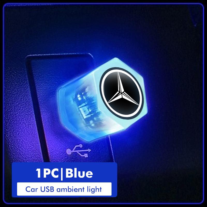 BENZ Mini USB LED Night Lights Car Atmosphere Lamp Auto Decoration For Mercedes Benz W202 W212 W126 W140 W168 W177 CLS GLE GLC GLS