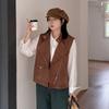 Large size women's double-sided cowhide velvet vest autumn new Maillard style sleeveless top 313167