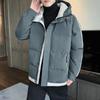 Зимняя куртка с капюшоном для мужчин с пуховой подкладкой для полных мужчин с подкладкой для молодых полных мужчин с ветрозащитной подкладкой