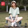 MINISO Женская повседневная хлопковая футболка с коротким рукавом