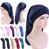 1Pc Silk Satin Bonnet Long Hair Polyester Double Sided Hair Hat Solid Color Dreadlocks Braids Women Night Sleep Cap