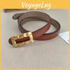 Two Genuine Leather Layer Belt Women With Alloy Buckle Casual Accessory Fashion