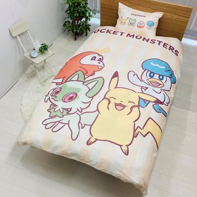 Комплект пододеяльника Morishita Pokemon Pikachu 150x210см Односпальный Товары с персонажами Покемон Палдея Бежевый 4621400 (Пододеяльник/наволочка)