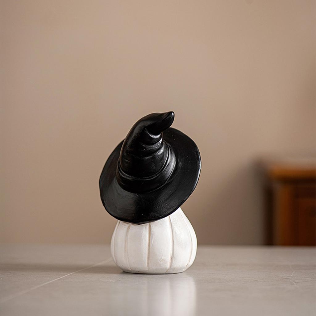 Cute Smiling Wizard Resin Figurine - Spooky Halloween Desk Decor for Home Office, Witch Ghost Ornament