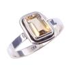 Natural Citrine Gemstone Handmade 925 Solid Sterling Silver Ring Size 7 B8z40