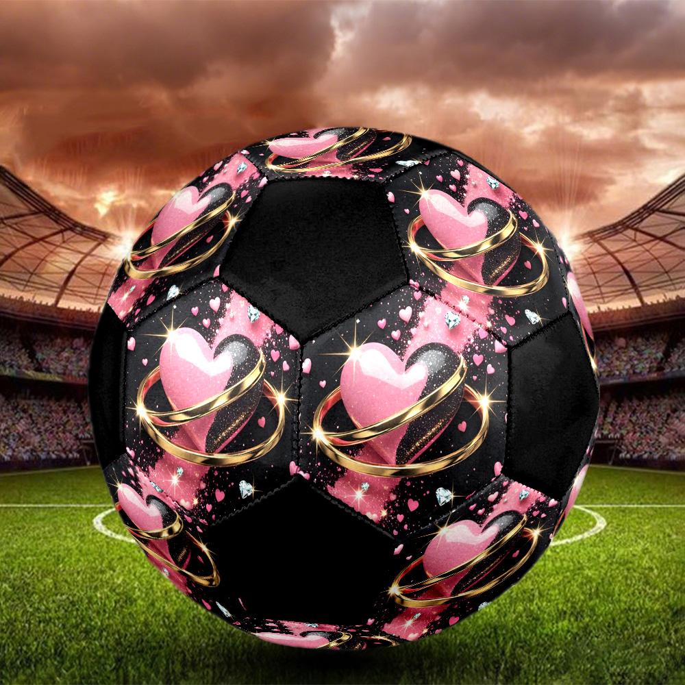 Heart Indoor Soccer Ball Colorful Machine Stitched PVC Size 5 Team Training Competition Ready Durable High-Bounce Cool Sports Gift